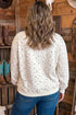 Floral Print Texas Long Sleeve Ribbed Neck Tunic Sweatshirt