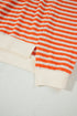Graphic Textured Stripe Mock Neck Oversized Top