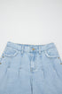 Beaded Side Slit Frayed Pocketed Wide Leg Jeans