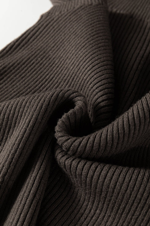 Western Ribbed Knit High Neck Slim Fit Sweater Vest
