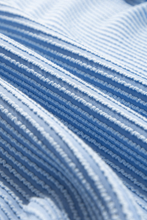 Corded Lantern Sleeve Ruffled Skort Two Piece Dress