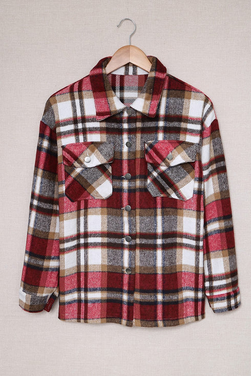 Relaxed Fit Brushed Plaid Button Down Shirt