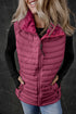 Plush Collar Quilted Zip Front Puffer Vest