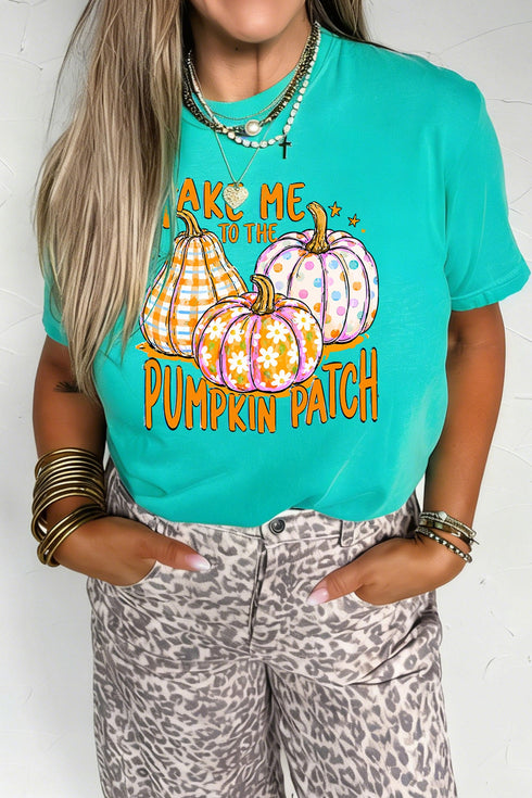 Polyester Cotton Blend Pumpkin Patch Graphic Tee