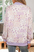 Floral Print Mock Neck Sleeve Paneling Sweatshirt