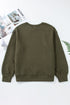 Textured Round Neck Drop Shoulder Pullover Sweatshirt