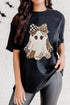 Checkered Leopard Ghost Print Round Neck Tee