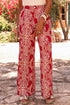 Bohemian Paisley Print Buttoned High Waist Wide Leg Pants