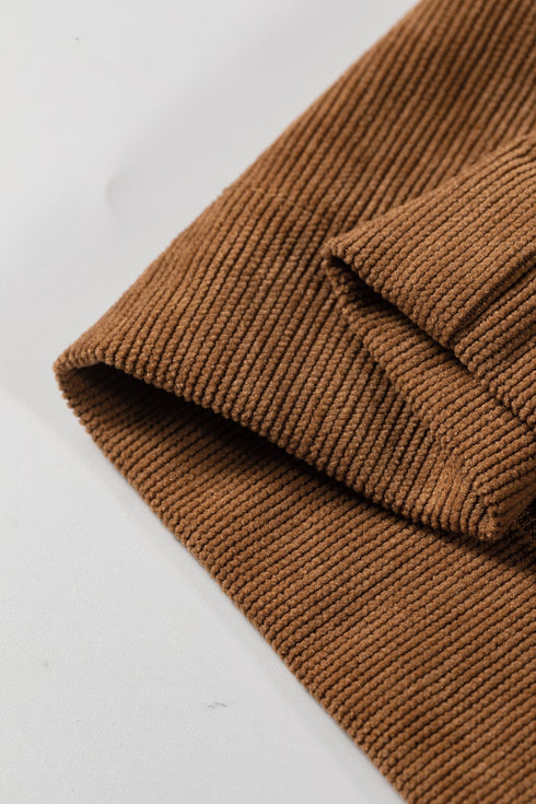 Elastic Waist Wooden Button Placket Ankle Length Wide Leg Pants