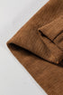 Elastic Waist Wooden Button Placket Ankle Length Wide Leg Pants