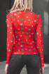 Elements Printed Long Sleeve Sheer Mesh Top