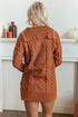 Zip Up Cable Knit Drop Shoulder Sweater Dress
