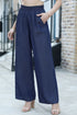 Soft Denim Smocked High Waist Wide Leg Jeans