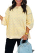 Polka Dot Piping Trim Relaxed Silhouette Top