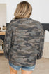 Polyester Elastane Camo Print Long Sleeve Top