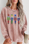 Sparkling Nutcracker Graphic Corded Crew Neck Sweatshirt