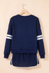 Varsity Stripe Contrast Trim Pullover Skort Two Piece Dress