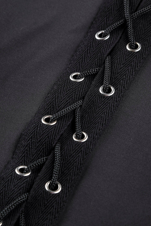 Exclusive Grommet Lace Up Front Statement Leggings