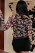 Floral Print Mesh Thumb Hole Long Sleeve Pullover Top