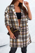 Modern Button Up Lapel Print Plaid Shacket