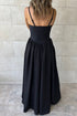 Ribbed Patchwork Drop Waist Spaghetti Strap Maxi Dress