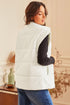 Solid Casual Oversized Stand Neck Puffer Vest