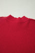 Modern Ribbed Knit Stand Neck Long Sleeve Sweater
