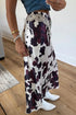 Abstract Print Western Long Metal Zip Up Waist Skirt