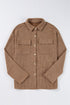 Casual Textured Corduroy Long Sleeve Button Down Jacket