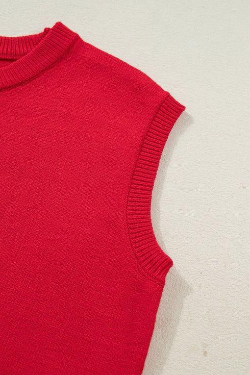 Yeehaw Graphic Sleeveless Crew Neck Knit Sweater