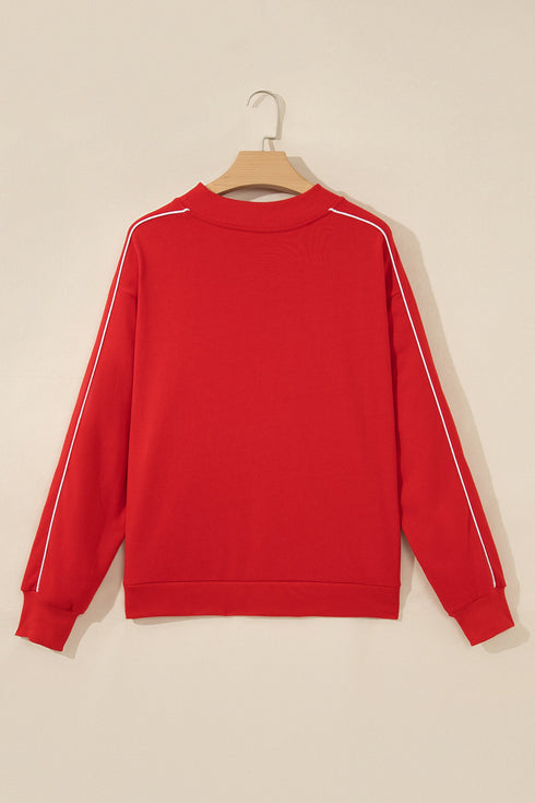 Stand Neck Long Sleeve Regular Fit Sweatshirt