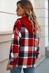 Casual Hooded Button Front Plaid Print Shacket