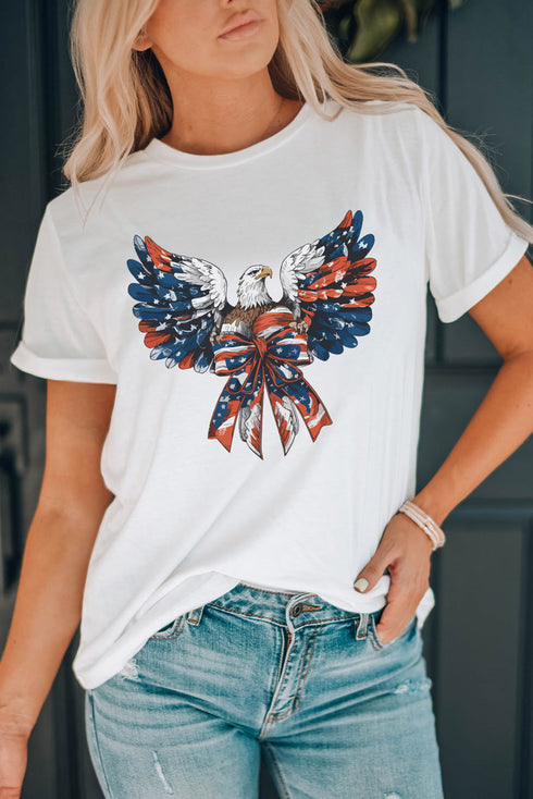Eagle Graphic Print Short Sleeve Soft Jersey Tee
