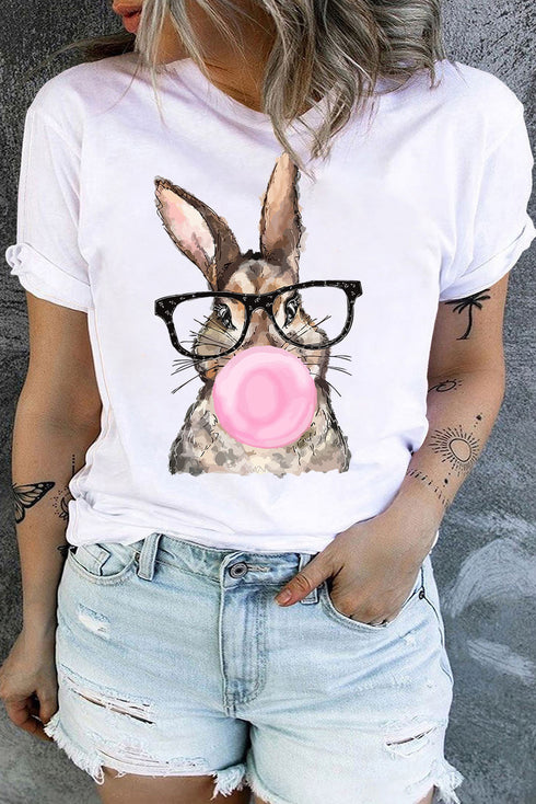 Easter Bubblegum Rabbit Graphic Plus Size Tee
