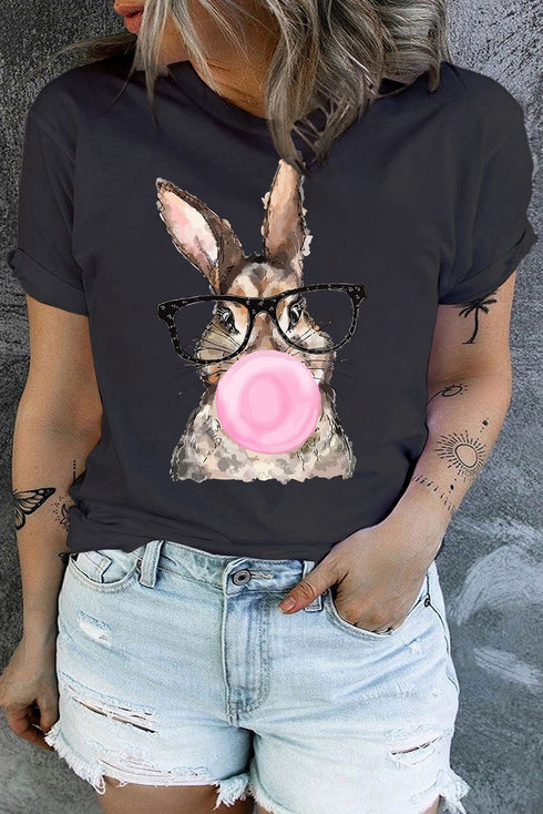 Easter Bubblegum Rabbit Graphic Plus Size Tee
