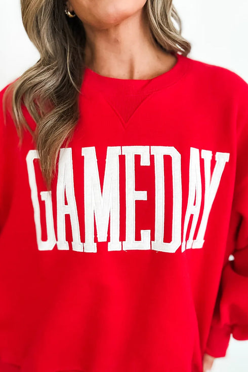 Easy Embroidered Patch Pattern Casual Shift Sweatshirt