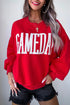 Easy Embroidered Patch Pattern Casual Shift Sweatshirt