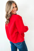 Easy Embroidered Patch Pattern Casual Shift Sweatshirt