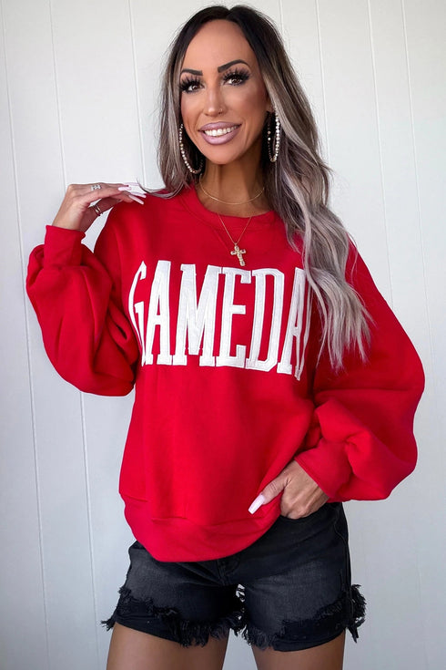 Easy Embroidered Patch Pattern Casual Shift Sweatshirt