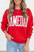 Easy Embroidered Patch Pattern Casual Shift Sweatshirt