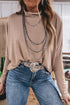 Easy High Neck Long Sleeve Shift Top