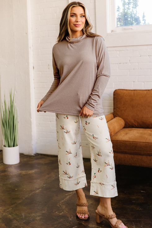 Easy High Neck Long Sleeve Shift Top