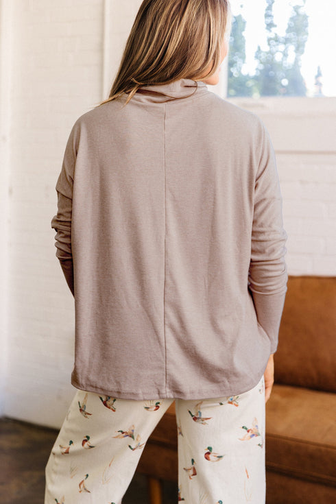Easy High Neck Long Sleeve Shift Top