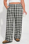 Easy Plaid Pattern Elastic Waist Shift Pants