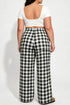 Easy Plaid Pattern Elastic Waist Shift Pants