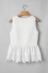 Easy Sleeveless Smocked Lace Peplum Tank Top