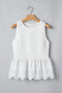 Easy Sleeveless Smocked Lace Peplum Tank Top