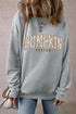 Pumpkin Letter Graphic Oversized Harvest Pullover Sweatshirt