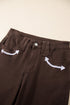 Button Fly Decorative Belt Loops Straight Leg Jeans