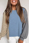 Striped Round Neck Shift Silhouette Long Sleeve Pullover Top
